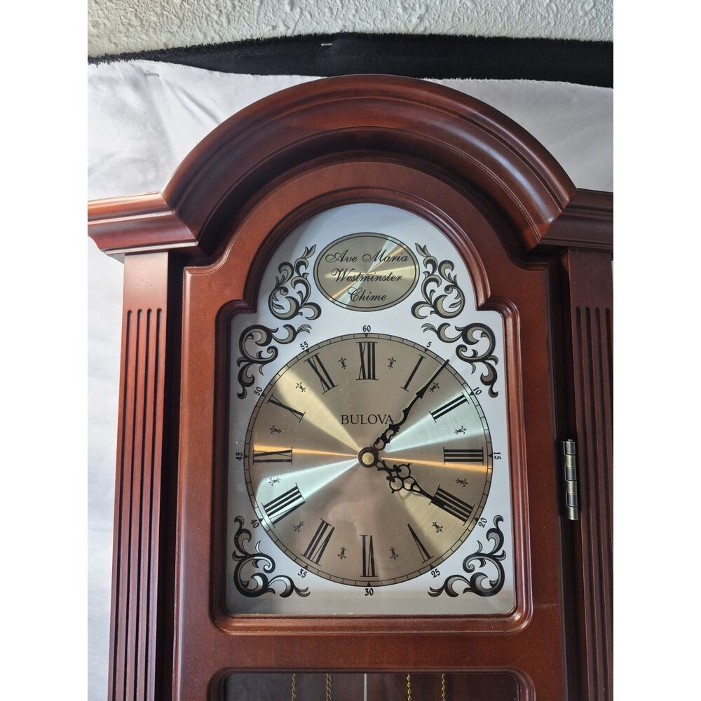 Bulova Westminster Ave Maria Chime Wall Clock Beautiful Clock That Keeps Time - Picture 3 of 16